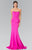 Elizabeth K - GL2304 Strapless Peplum Long Dress Special Occasion Dress XS / Fuchsia