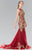 Elizabeth K - GL2307 Beaded Long Mermaid Gown Special Occasion Dress XS / Burgundy