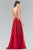 Elizabeth K - GL2311 Intricate Lace V-Neck A-Line Gown - 1 pc Burgundy in Size XL Available CCSALE