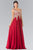 Elizabeth K - GL2311 Intricate Lace V-Neck A-Line Gown Special Occasion Dress XS / Burgundy