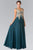 Elizabeth K - GL2311 Intricate Lace V-Neck A-Line Gown Special Occasion Dress XS / Teal