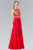 Elizabeth K - GL2316 Embroidered Scoop Neck Chiffon Dress Special Occasion Dress XS / Red