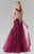 Elizabeth K - GL2317 Embellished Scoop Neck Tulle A-Line Dress Special Occasion Dress XS / Plum