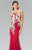 Elizabeth K - GL2318 Beaded Trumpet Gown Special Occasion Dress XS / Burgundy