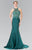 Elizabeth K - GL2325 Embellished High Neck Jersey Trumpet Dress Special Occasion Dress XS / Green