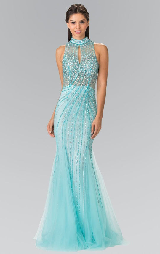 Elizabeth K - GL2330 Sequined Halter Trumpet Gown