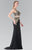 Elizabeth K - GL2334 Beaded V-Neck Jersey Trumpet Dress Special Occasion Dress XS / Black