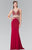 Elizabeth K - GL2334 Beaded V-Neck Jersey Trumpet Dress Special Occasion Dress XS / Burgundy