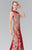 Elizabeth K - GL2336 Sleeveless Beaded Long Dress Special Occasion Dress XS / Burgundy