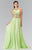Elizabeth K - GL2340 Embellished Halter Neck Chiffon A-Line Dress Special Occasion Dress XS / Neon Green