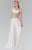 Elizabeth K - GL2340 Embellished Halter Neck Chiffon A-Line Dress Special Occasion Dress XS / Off.Wht