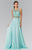 Elizabeth K - GL2347 Embellished Crew Neck Chiffon A-Line Dress Special Occasion Dress XS / Mint