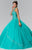 Elizabeth K - GL2348 Bead Embellished Halter Neck Tulle Ballgown Special Occasion Dress XS / Tiffany