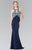 Elizabeth K - GL2355 Halter Cut Outs Long Gown Special Occasion Dress XS / Navy