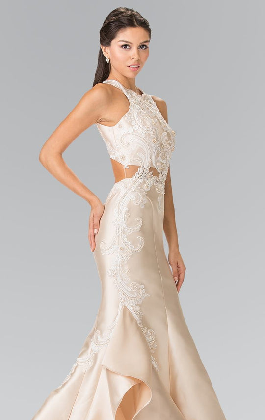 Elizabeth K - GL2356 Halter Ruffled Mermaid Gown