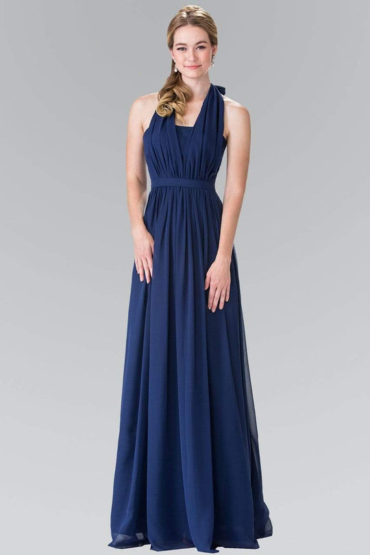 Elizabeth K - GL2362 Long Chiffon Halter Dress