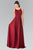 Elizabeth K - GL2365 Sleek Scoop Neck Long A-line Dress Special Occasion Dress XS / Burgundy