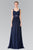 Elizabeth K - GL2366 Ruched Sweetheart Bodice Long Chiffon Gown Special Occasion Dress XS / Navy