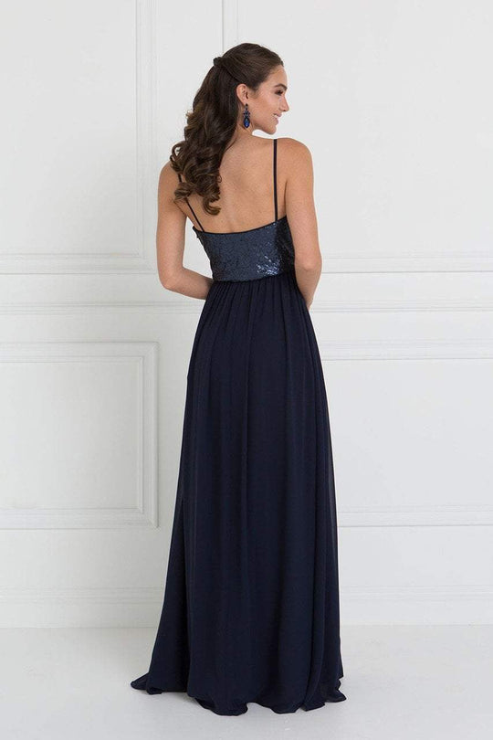 Elizabeth K - GL2416 Sequined Sweetheart Chiffon A-line Dress