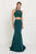 Elizabeth K - GL2419 Embroidered Two Piece Halter Evening Dress Special Occasion Dress XS / Teal