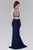 Elizabeth K - GL2424 Crystal Ornate Illusion High Neck Two-Piece Gown Special Occasion Dress