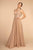 Elizabeth K - GL2501 Illusion Plunging Neck Metallic Prom Dress Special Occasion Dress XS / Rose Gold