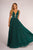 Elizabeth K - GL2501 Illusion Plunging Neck Metallic Prom Dress Special Occasion Dress XS / Teal Green