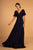Elizabeth K - GL2520 Embroidered V-Neck A-Line Evening Gown Special Occasion Dress XS / Navy