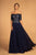 Elizabeth K - GL2525 Embroidered Off-Shoulder Chiffon A-line Dress Special Occasion Dress XS / Navy