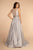 Elizabeth K - GL2531 Sleeveless Sheer Lace Applique Back Satin Gown Special Occasion Dress