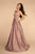 Elizabeth K - GL2531 Sleeveless Sheer Lace Applique Back Satin Gown Special Occasion Dress XS / Mauve