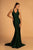 Elizabeth K - GL2549 V-neck Shimmer Fabric Mermaid Dress Special Occasion Dress XS / Green