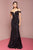 Elizabeth K - GL2552 Tulle Sequin Off Shoulder Mermaid Long Dress Special Occasion Dress XS / Black