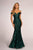 Elizabeth K - GL2552 Tulle Sequin Off Shoulder Mermaid Long Dress Special Occasion Dress XS / Green