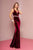 Elizabeth K - GL2559 Low Scoop Back Sleeveless V-Neck Velvet Gown Special Occasion Dress XS / Burgundy