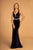 Elizabeth K - GL2559 Low Scoop Back Sleeveless V-Neck Velvet Gown Special Occasion Dress XS / Navy