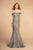 Elizabeth K - GL2562 Glitter Crepe Off-Shoulder Mermaid Dress Special Occasion Dress XS / Silver