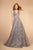 Elizabeth K - GL2580 Jewel-Studded Plunging V-Neck Long Gown Special Occasion Dress XS / Dark Gray