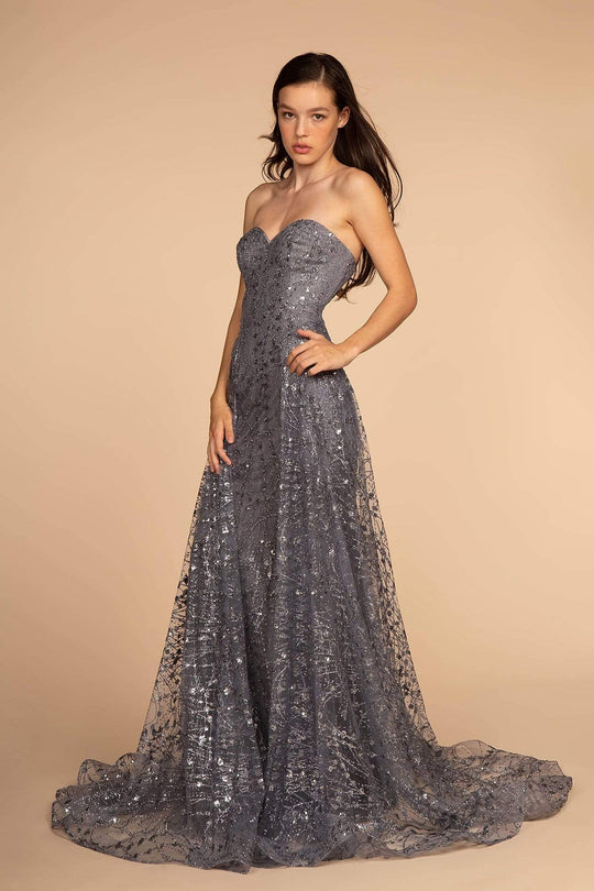Elizabeth K - GL2587 Strapless Sequined Evening Dress