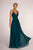 Elizabeth K - GL2609 Plunging V-Neck Pleated Bodice A-Line Gown Bridesmaid Dresses XS / Teal
