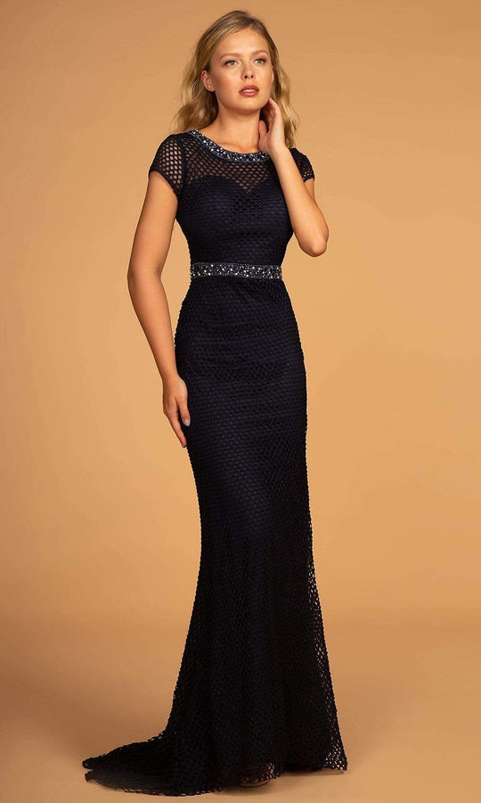 Elizabeth K - GL2612 Embellished Jewel Sheath Dress