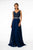 Elizabeth K - GL2653 Embroidered V-Neck A-Line Dress Special Occasion Dress XS / Navy