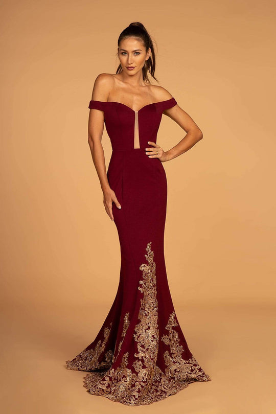 Elizabeth K - GL2658 Off-Shoulder Fitted Mermaid Dress