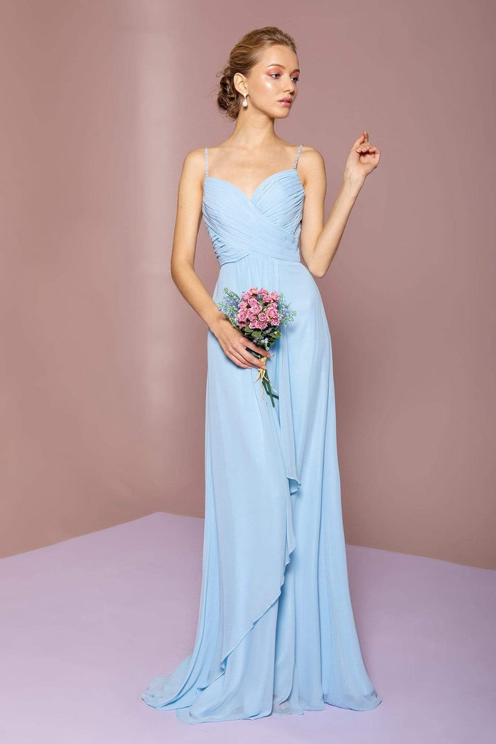 Elizabeth K - GL2666 Shirred Surplice Sweetheart Bodice Gown Bridesmaid Dresses XS / Blue
