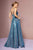 Elizabeth K - GL2672 Glitter Crepe High Neck A-line Gown Prom Dresses