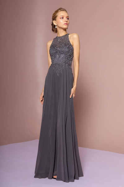 beaded grey bridesmaid dresses Beaded Lace & Satin Cut-out Mermaid Grey Prom Gown
