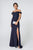 Elizabeth K - GL2708 Embroidered Off-Shoulder Jersey Trumpet Dress Evening Dresses XS / Navy