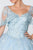 Elizabeth K - GL2800 Sheer Cape Sleeve Appliqued Glitter Ballgown Quinceanera Dresses