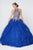 Elizabeth K - GL2805 Gilt Embroidered Halter Glitter Ballgown Quinceanera Dresses XS / Royal Blue
