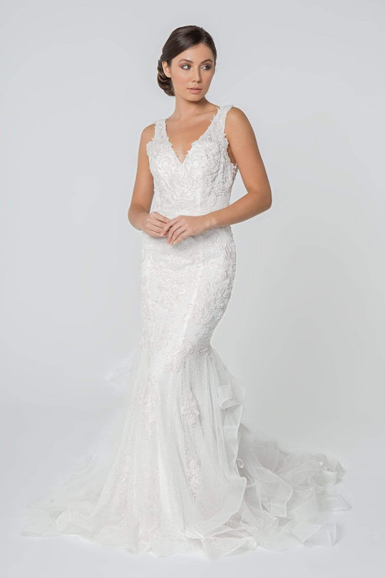 Elizabeth K - GL2814 Embroidered V-Neck Mermaid Bridal Gown